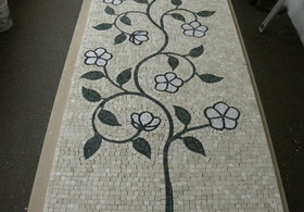 Mozaic din marmura realizat manual, piesa cu piesa 15