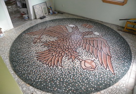 Vulturul Bicefal, medalioane din mozaic de marmura 17